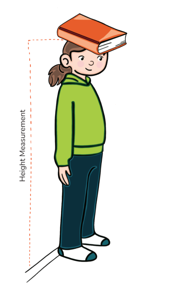 graphic of a child having their height measured