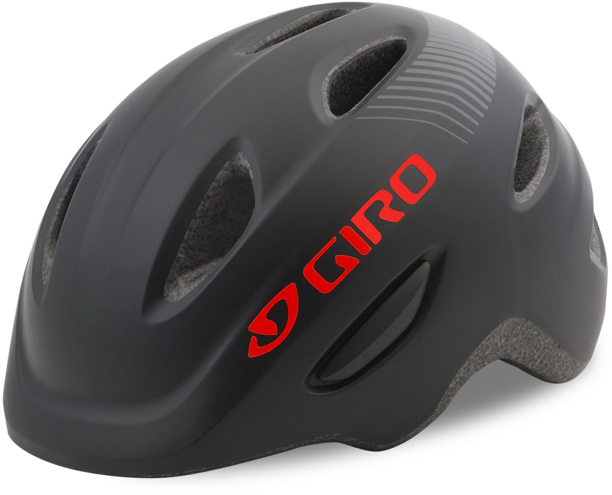 Best helmets for babies and toddlers: Front side angle view of the Giro Scamp 2 helmet in black