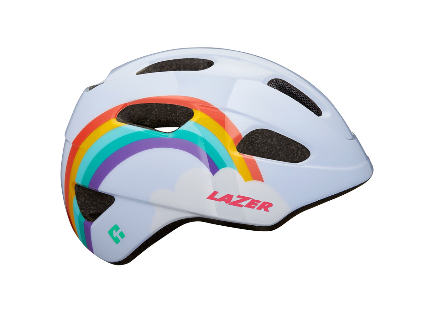 Best helmets for babies and toddlers: side view of the Lazer Pnut helmet with a rainbow graphic 