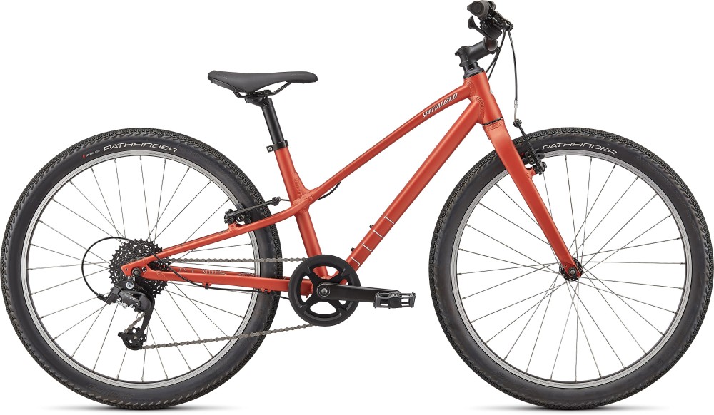 Best 24" kids' bikes: a side view of the Specialized Jett 24 kids bike on a blank background