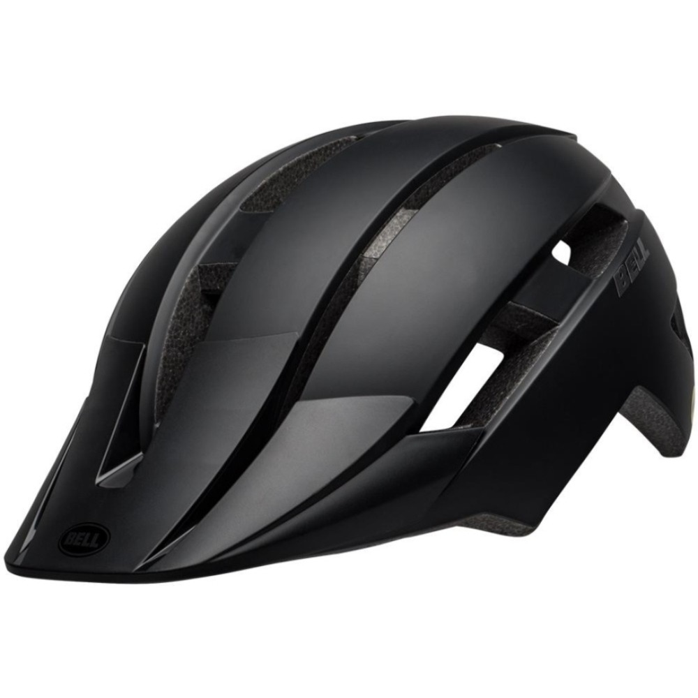 Best kids' bike helmets: A black Bell Sidetrack helmet seen from the side, on a blank background