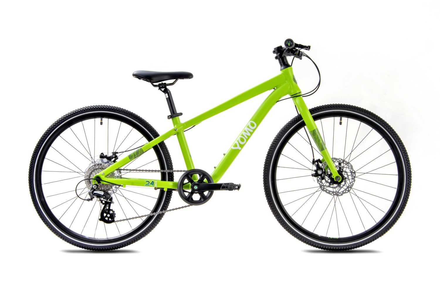 YOMO 24 kid bike with hydraulic disc brakes in green colour